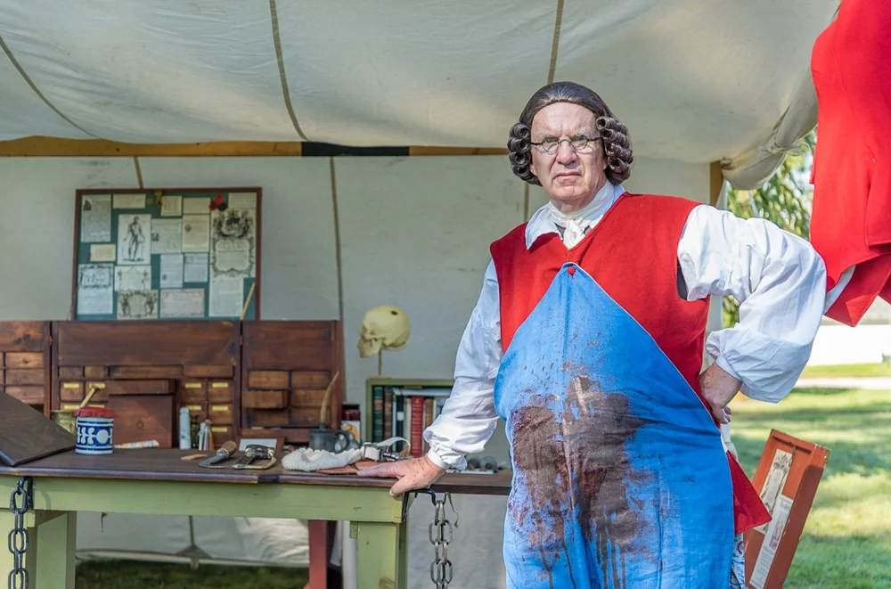 Re-enactor Dan Newman as a Regimental Surgeon, circa 1776