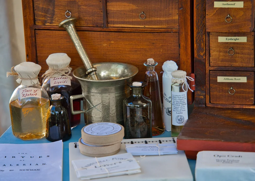 An 18th century physicians potions Courtesy of Dan Newman