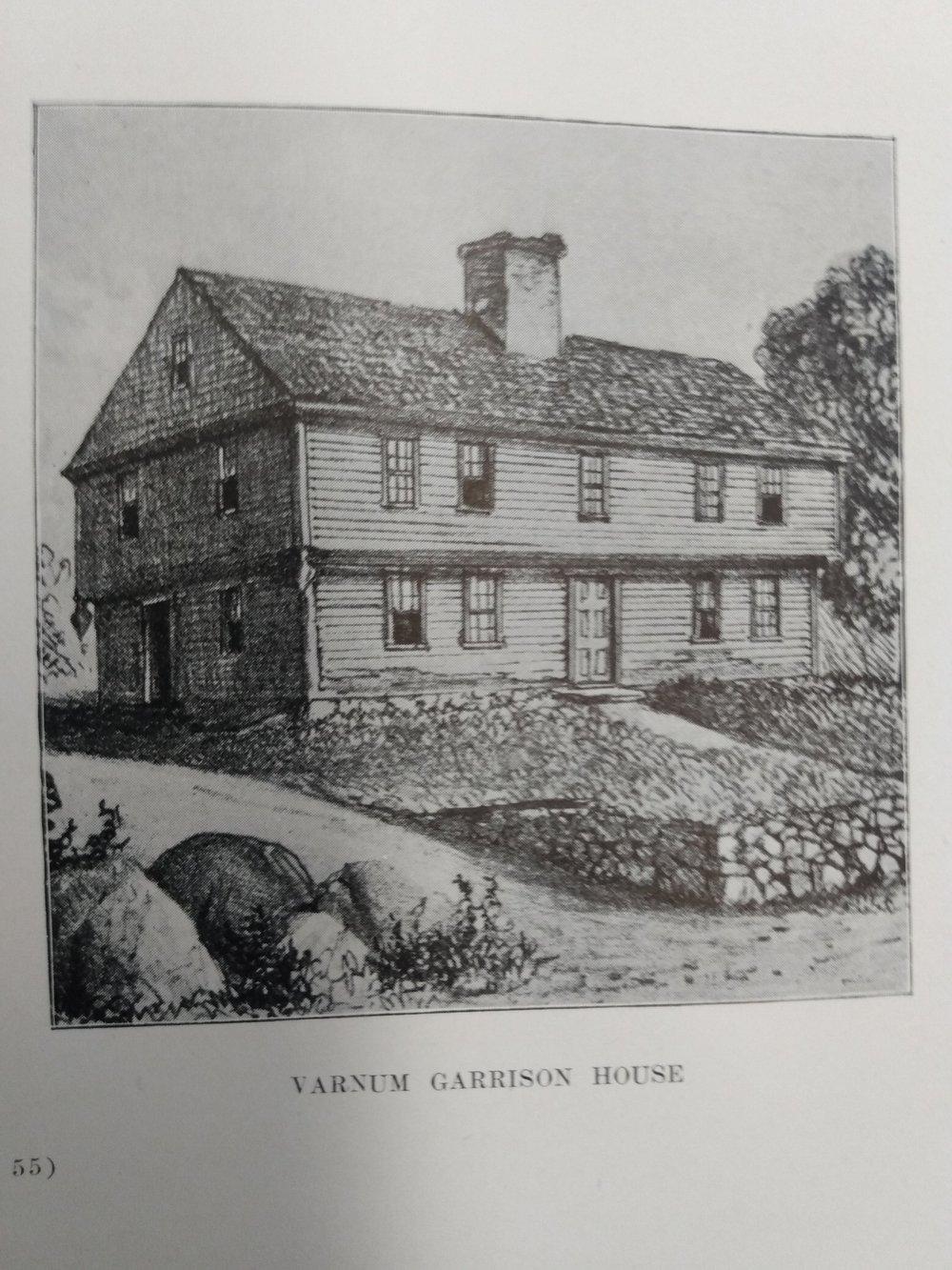 Illustration of the Varnum Garrison House, Dracut, Massachusetts