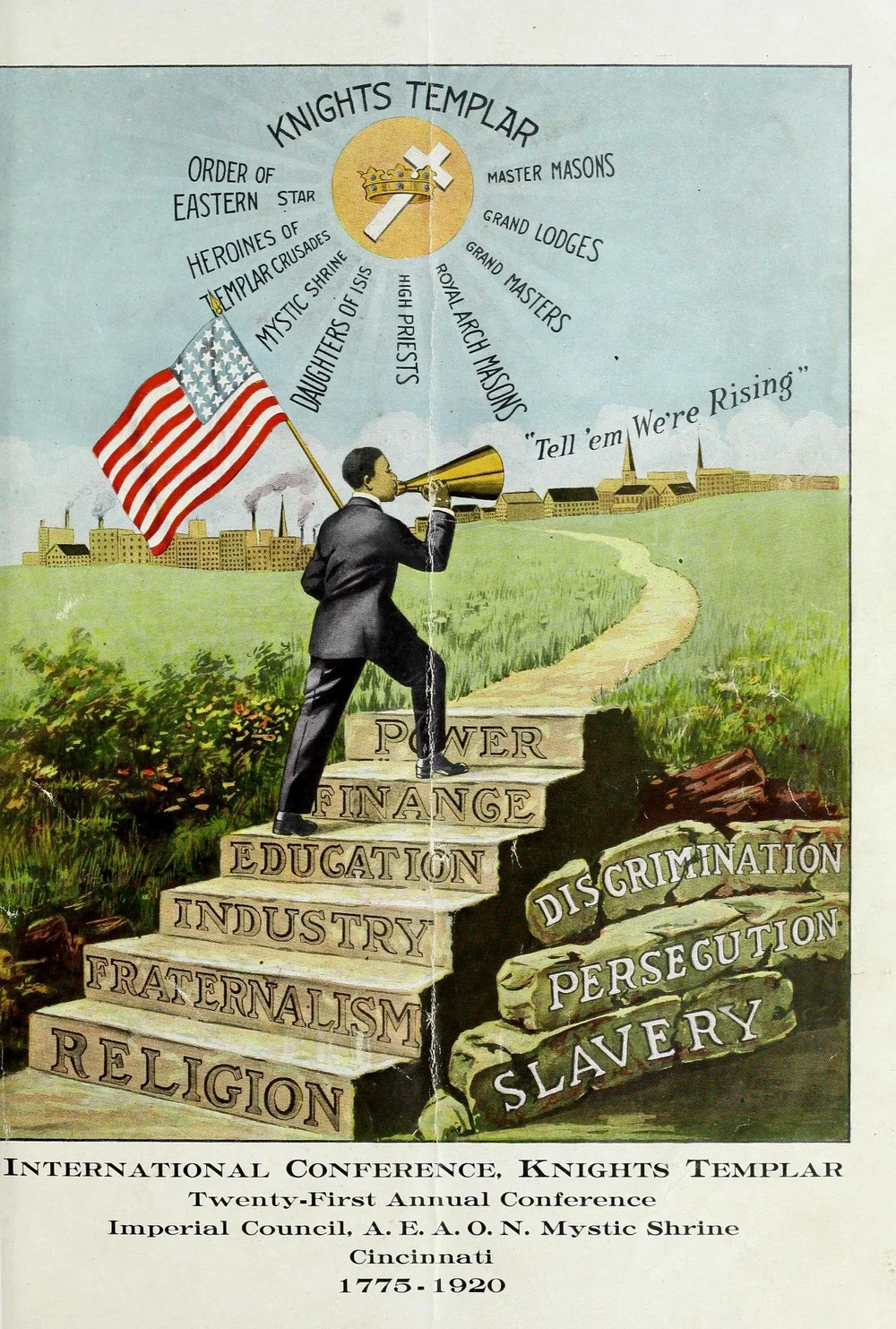 Advertising image for convention of the Prince Hall Masons one of the first black labor organizations to advocate for black workers inclusion in the American work force.