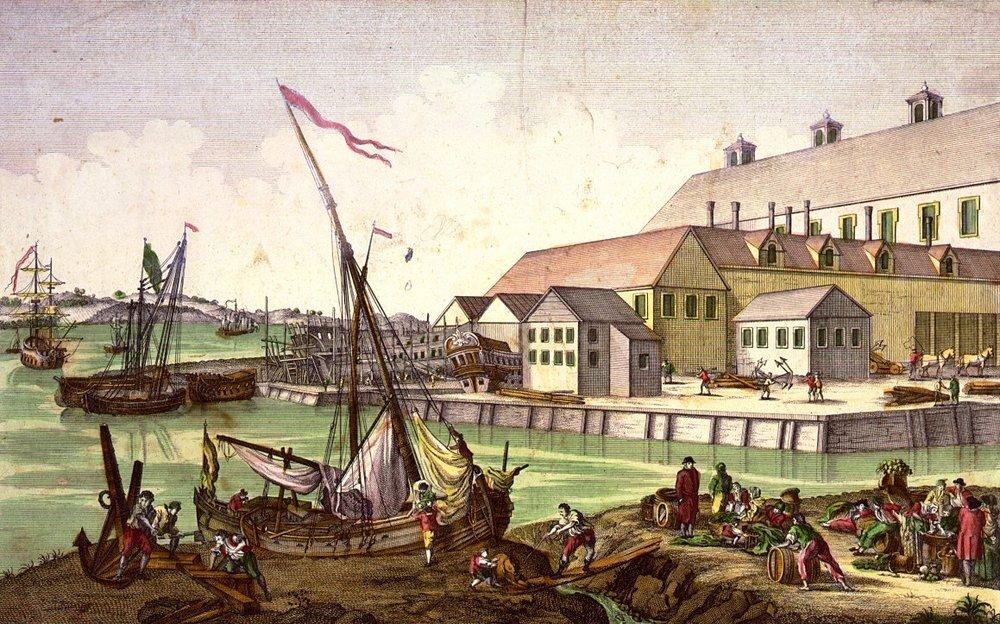 Illustration of Salem harbor in the Colonial period Courtesy of Wikipedia Commons