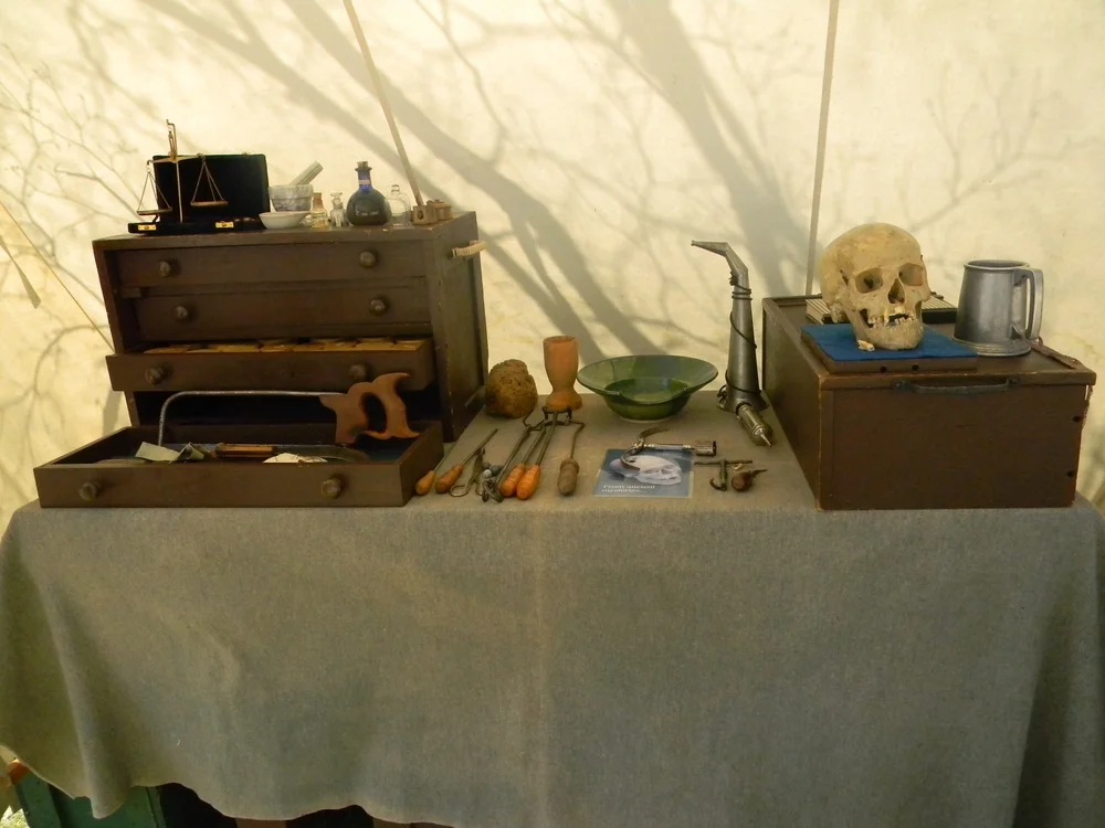 A regimental Surgeon’s tent photo by the author, Smith’s Castle 2015